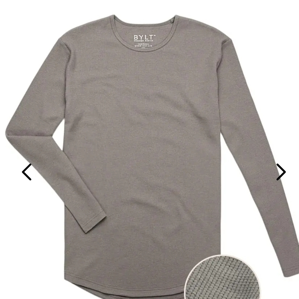 BYLT Basics Men's Heather Gray Long Sleeve Shirts.  2 Thermals